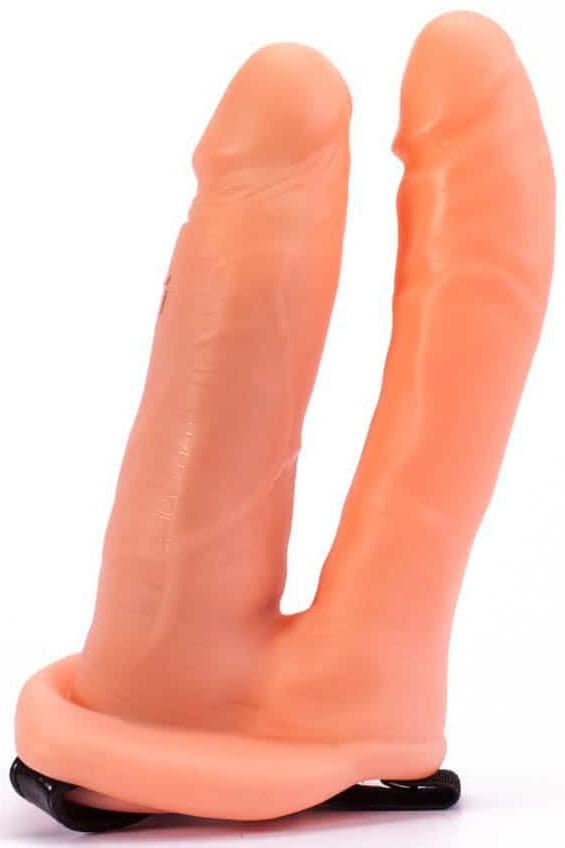 Double Strap-on Dildo 12 X 4 Cm Flesh - LoveToy - Harness Dildos