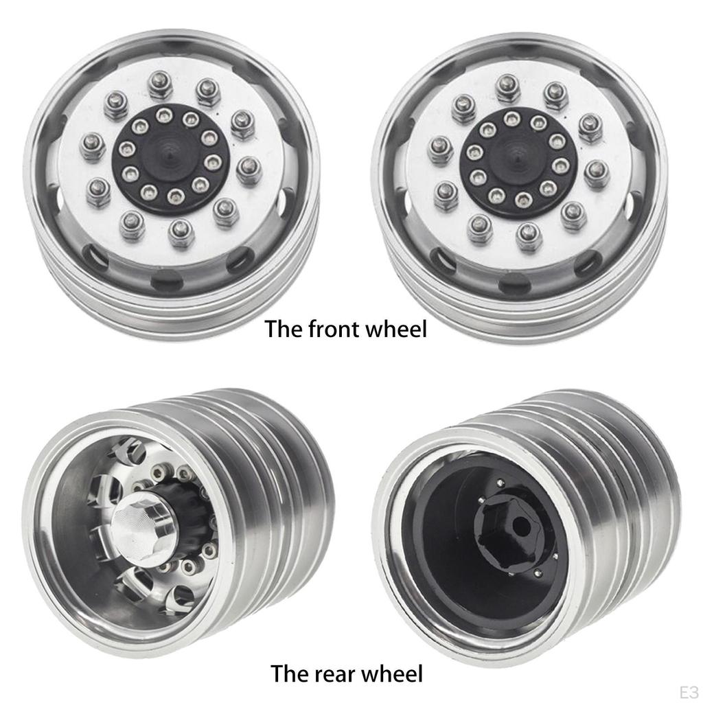 2pcs RC Car Alloy Rim Hub :14 Scale Freight Truck DIY Modified Replacement Model