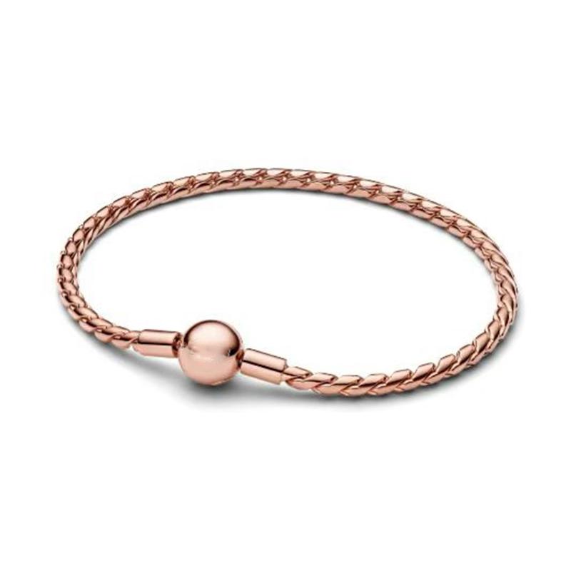 Neues 925er Silberfarbenes Seil-Kastenketten-Armband geeignet für Damen Sommer Charm-Anhänger DIY Modeschmuck