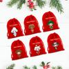 6 Count Large Holiday Gift Bags 20x30cm Plush Fabric Christmas Cookie Packaging for Candy Storage and