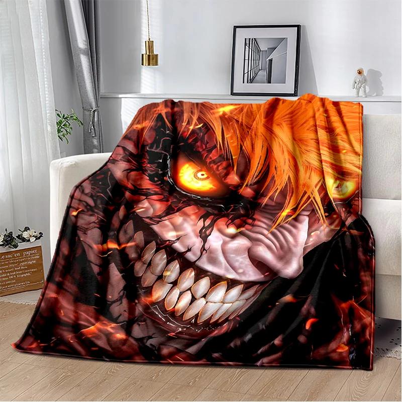 3D Bleach Kurosaki Ichigo Cartoon Anime Soft Blanket,Soft Throw Blanket for Home Bedroom Bed Sofa Travel Cover Child Gift