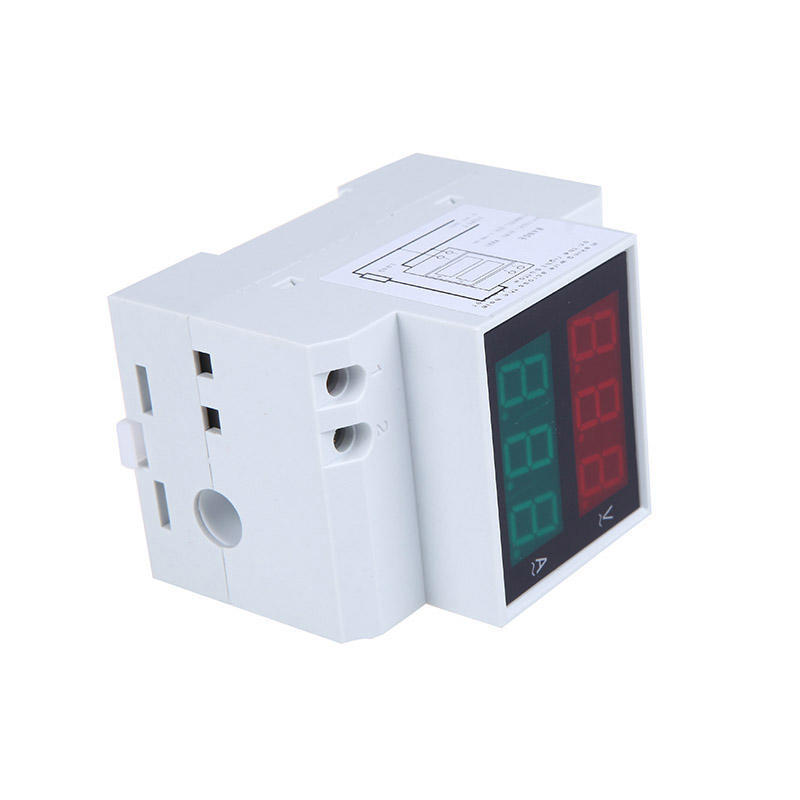 Digital Din-Rail LED Spänning Amperemeter Strömmätare Voltmeter AC80-300V 0,2-99,9A Dual Display