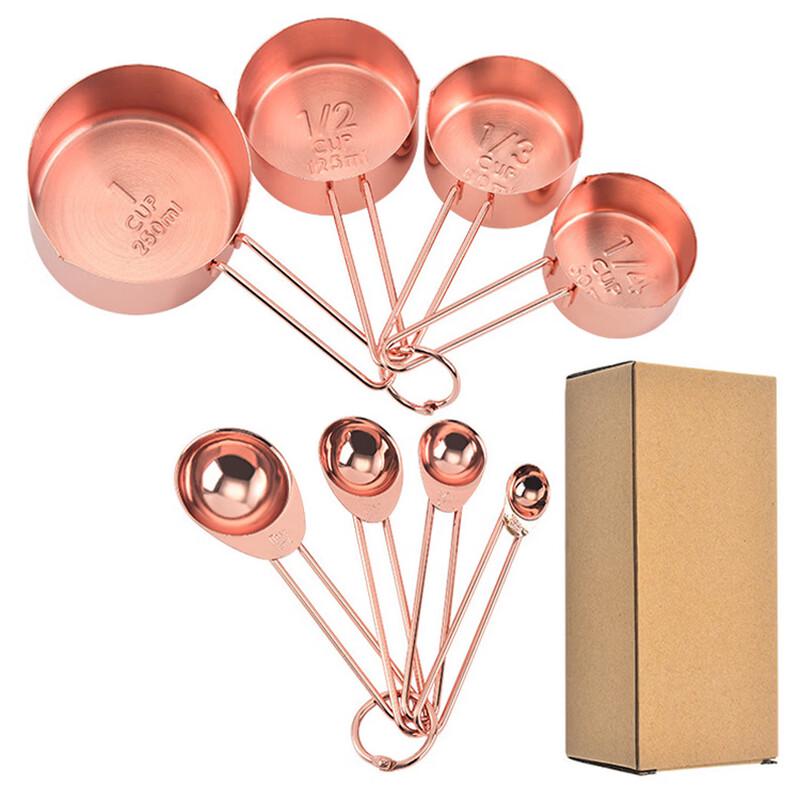 Rose Gold Stainless Steel Measuring Spoon and Cup Set