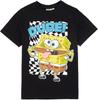SpongeBob SquarePants Jongens Zwart Korte Mouwen Grafisch T-shirt _ Dude! Spongebob Print T-shirt _ Kinder Cartoon Kleding