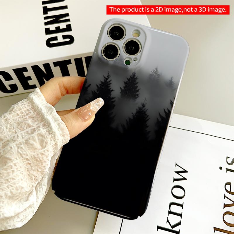 2DFlat Misty Forest Silhouette All inclusive film hard iPhone case, compatible with iPhone 18 Pro Max 17 16 15 14 13 12 11