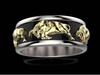 He Cheng Taurus Ring European and Egyptian God Apis Two-Tone Epoxy Engagement Ring