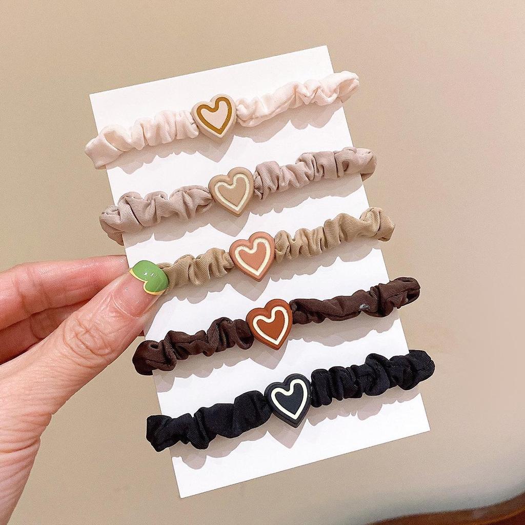 Korean Style Braided Hair Tie Scrunchie - High Ponytail Leather Cover, Customizable Logo