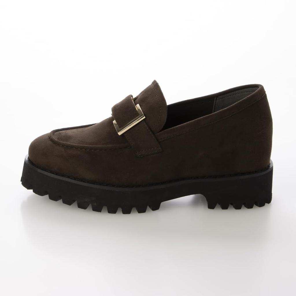 [Evol] Track Sole Buckle Loafers with Heels, Suitable for Rain or Shine (Excluding Some Colors)