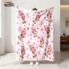 1pc Cute Strawberry Girl Printed 230 Flannel Blanket In Multiple Sizes Soft Comfortable Napping Cover Carpet Machine Washable