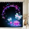 3D Colorful Butterfly Waterproof Fabric Shower Curtain Bathroom Curtains Beautiful Flowers Printed Bath Screen Home Decoration