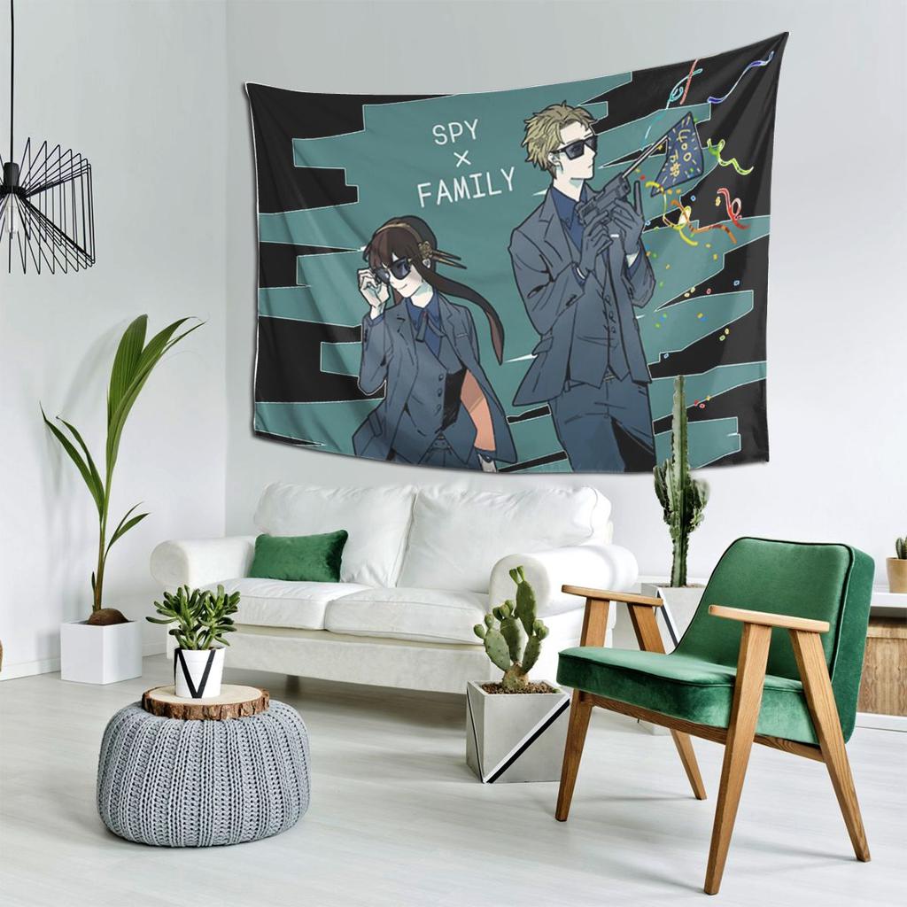 Spy X Family Anya Yor Loid Forger Tapestry Decor Art Aesthetic Tapestries Living Room Bedroom Home Wall Cloth Wall Hanging