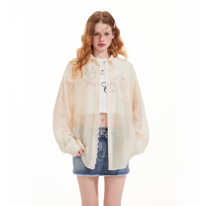 UNIFREE Tencel Lace Splice Sunscreen Shirt