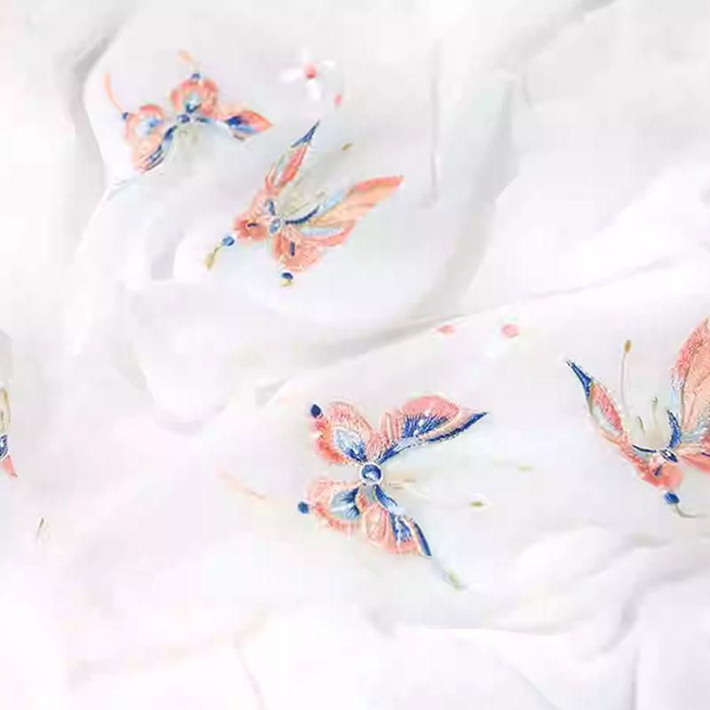 1M Chinesischer Stil Schmetterling Blume Bestickter Stoff Cheongsam Designerstoff Für DIY Nähen Antikes Hanfu Kleid Tanzkostüm