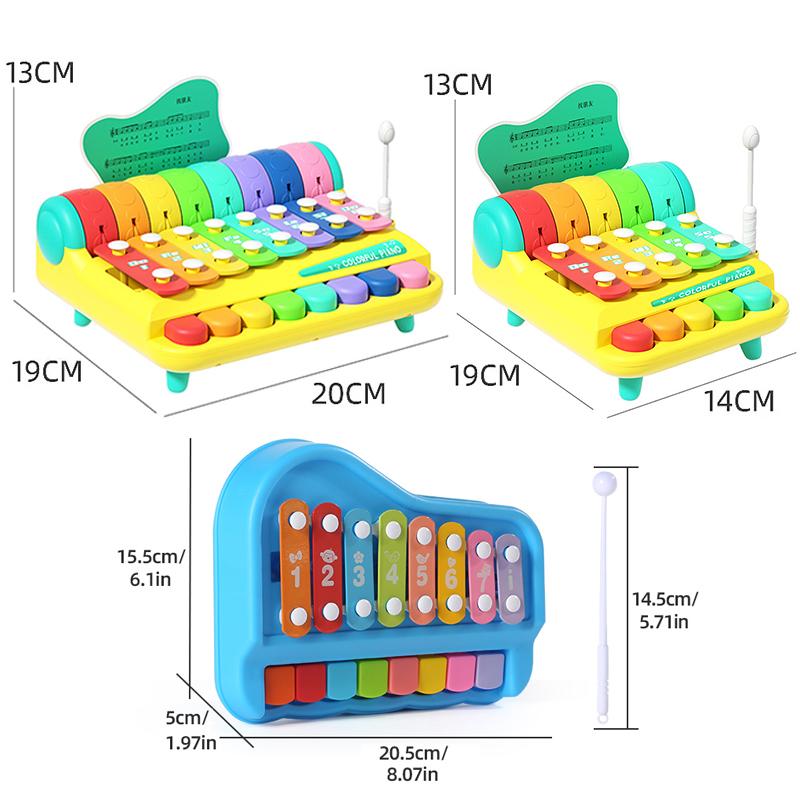 Montessori Educational Children's Xylophone Musical Instruments Toys Parish 8-Tone Piano Baby Percussion Game for 0-3 Years Old