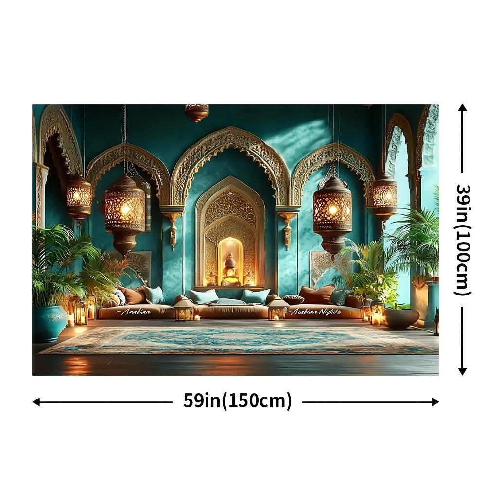 2D Flat Design 1 Piece with a Moroccan Style Background Suitable for Traditional Middle Eastern Activities During Holidays
