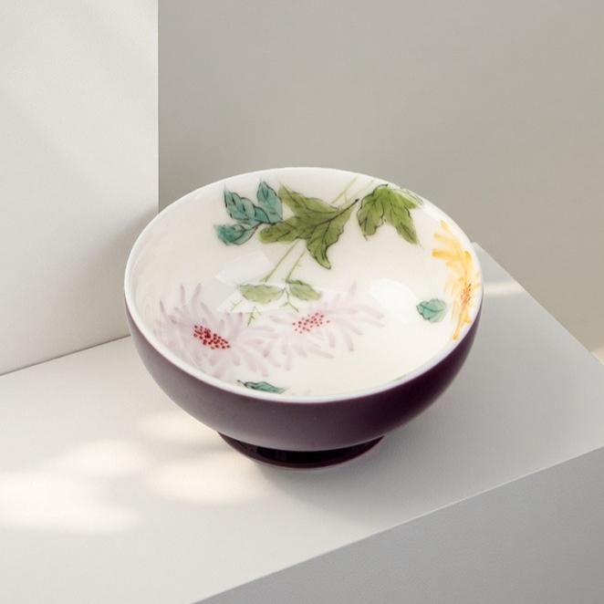 Hand Painted Famille Rose Porcelain Tea Cup Spring Summer Autumn Winter Set Chinese Gongfu Tea Ceremony Personal Cup