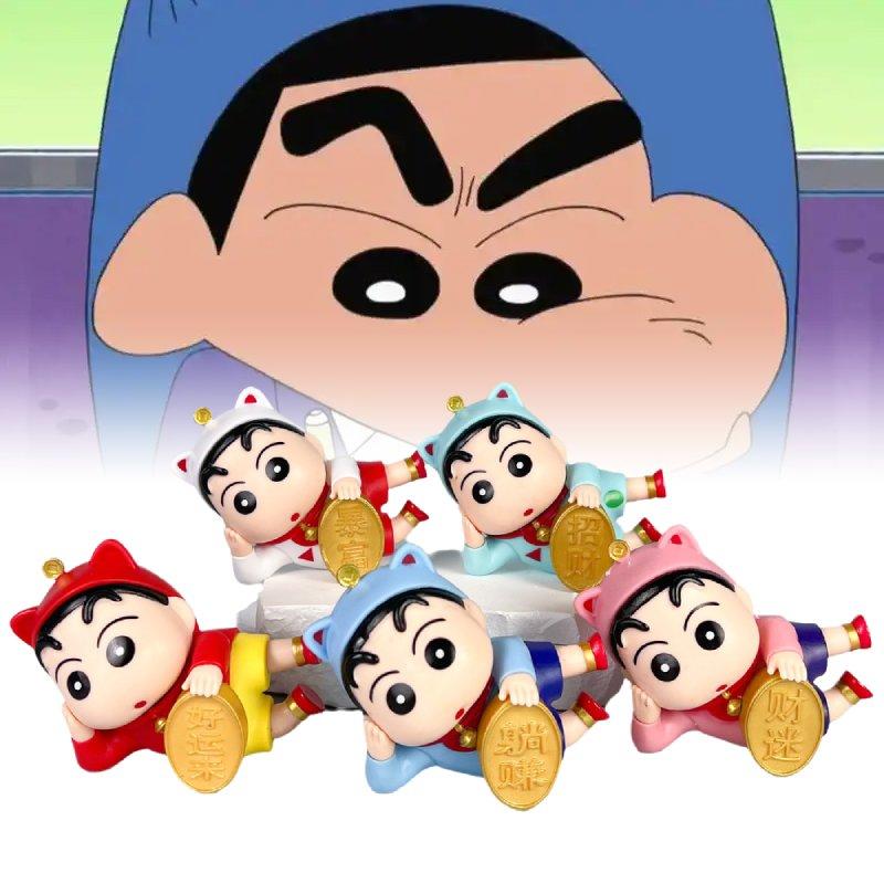 Shin 5pcs Crayon Chan Toy Doll Pvc Model Desktop Decoration Ornament Child Gifts