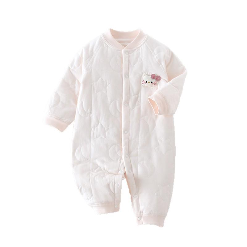 Thickened Quilted Baby Jumpsuit for Autumn/Winter – Newborn Crawling Suit