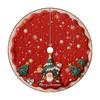 Christmas Tree Skirt 2D Embroidery Digital Print Festive Holiday Decorative Tree Skirt