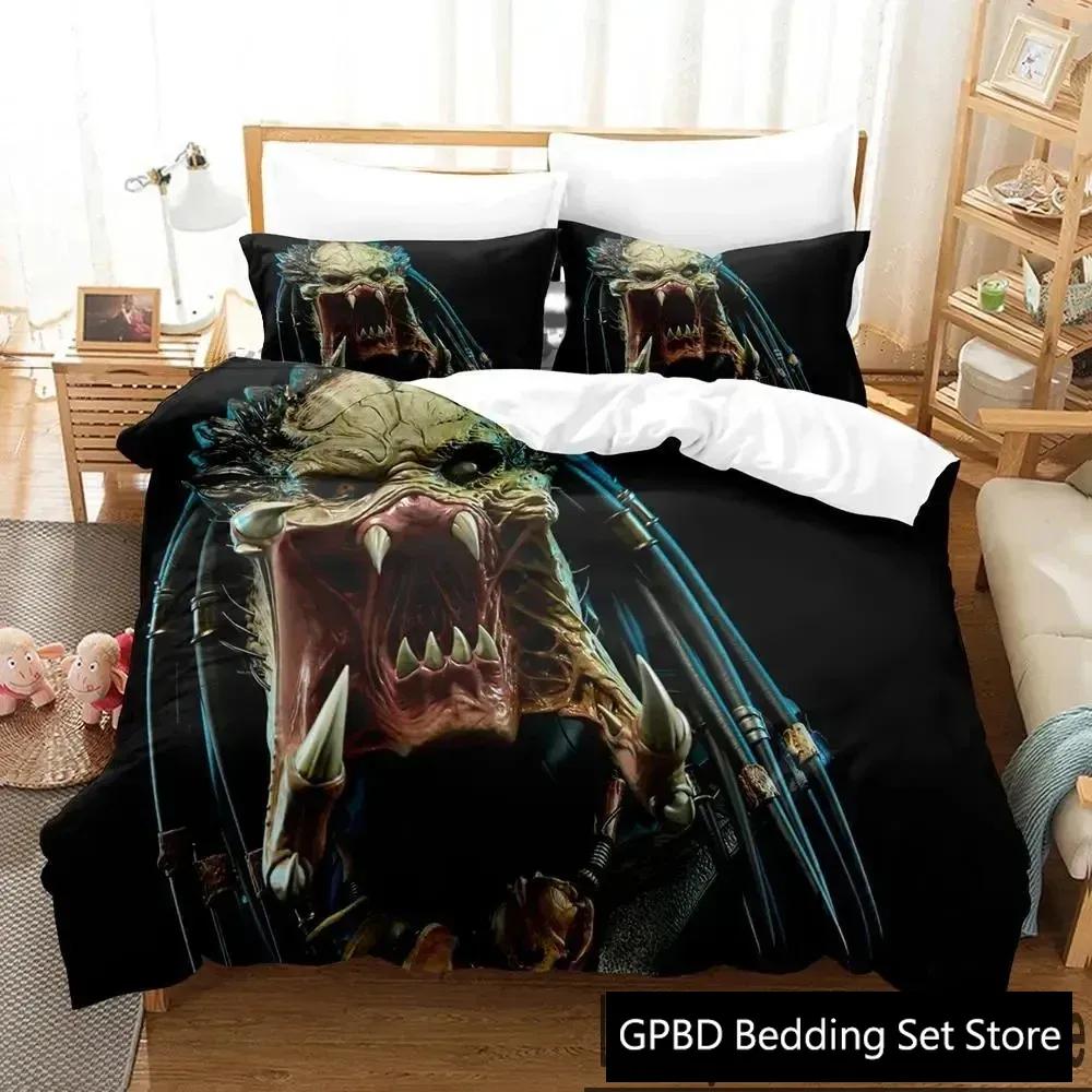 3D Print Movie The Predator Comfortable Duvet Quilt Cover Pillowcase Bedding Set Children Bedroom Decoration Home Textile