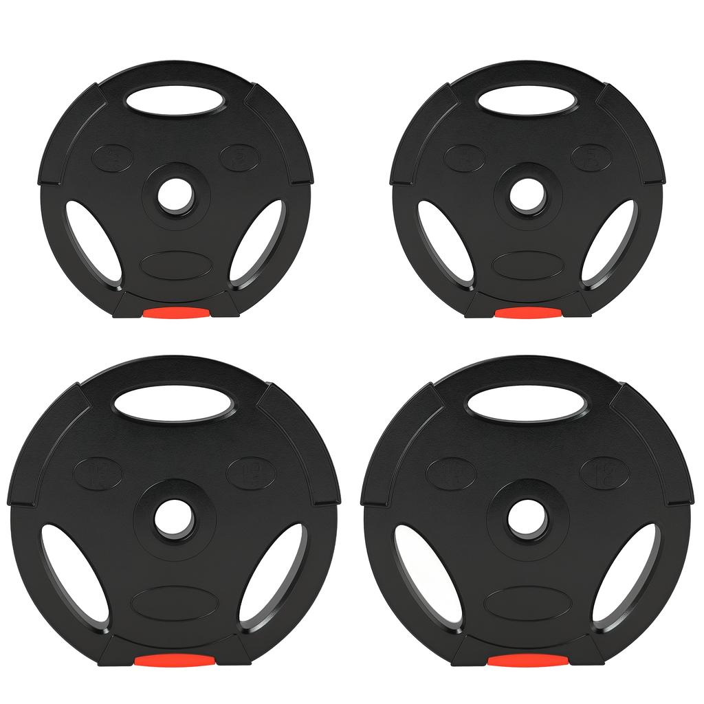 Weight Plates Set, with Two 10kg and Two 5kg Weights, Black