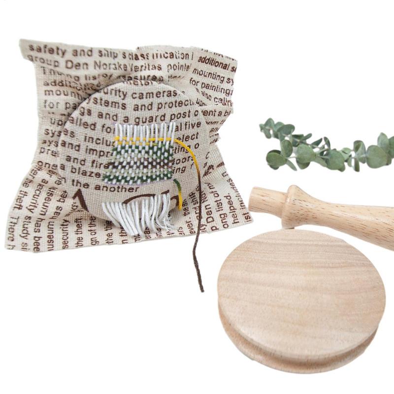 Wooden Darning Tool Kit DIY Darning Mushroom Patchwork Handicraft Darning Thread Patch Mending Tool Set  for Darning Sock Holes