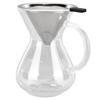 400ml Glass Coffee Pot Kettle Heat Resistant Pour Over Coffee Maker with Stainless Steel Filter for Home KitchenRound