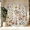 Retro Shower Curtain - Wild Flowers & Weeds, Waterproof, 12 Hooks, 71In, Modern Bath