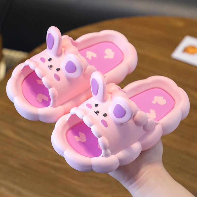 

New children s summer slippers for girls, cartoon rabbit design, non-slip soft-soled home sandals for boys and girls 24-25(Inner Length15Ｃ