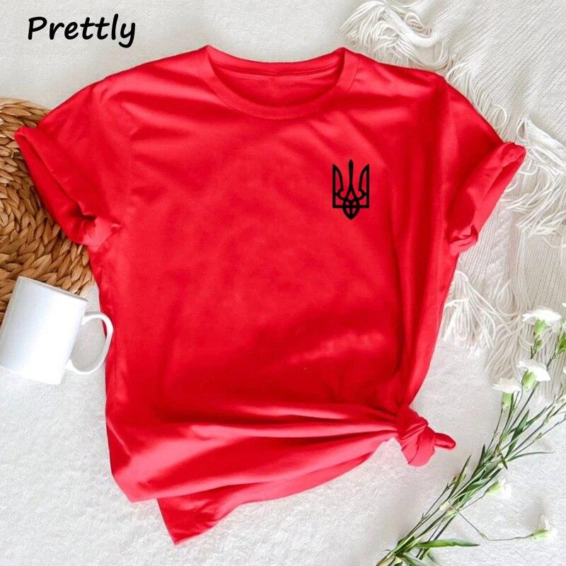 Ukraine T Shirt Woman Clothing Harajuku Pullover O Neck Ukrainian Short Sleeve T-shirt Unisex Female Clothing Top Female Clothes Unisex