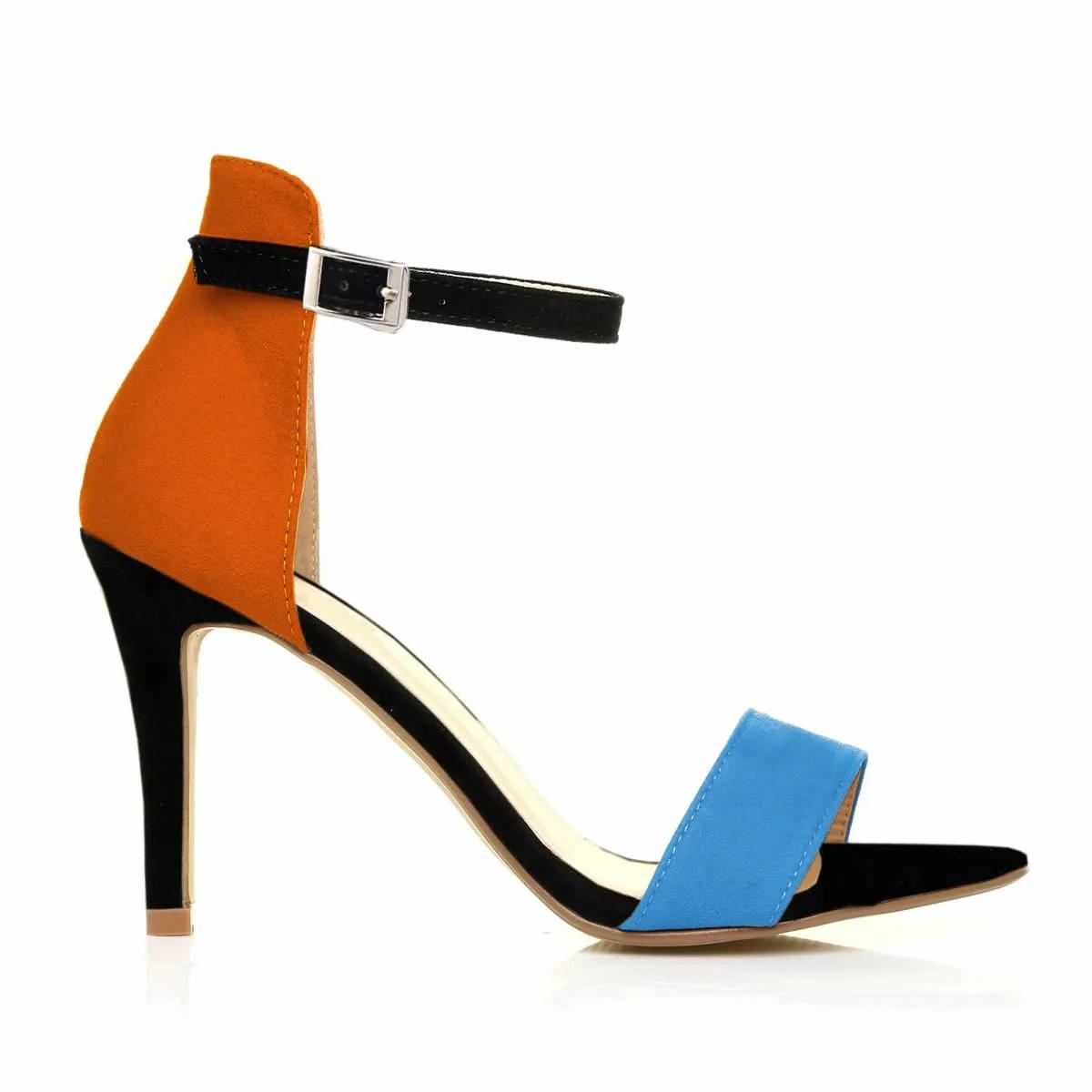 

Новые женские босоножки разноцветные 9 см тонкий каблук летние открытые туфли на высоком каблуке сексуальные туфли на шпильке женские туфли для вечеринки 35