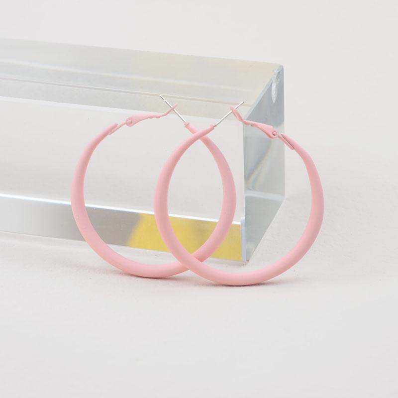 Fashion New Women's Hoop Earrings Red Pink Blue Green Smooth Loop Earrings for Female Exaggerated Ear Zircon Unusual Earrings