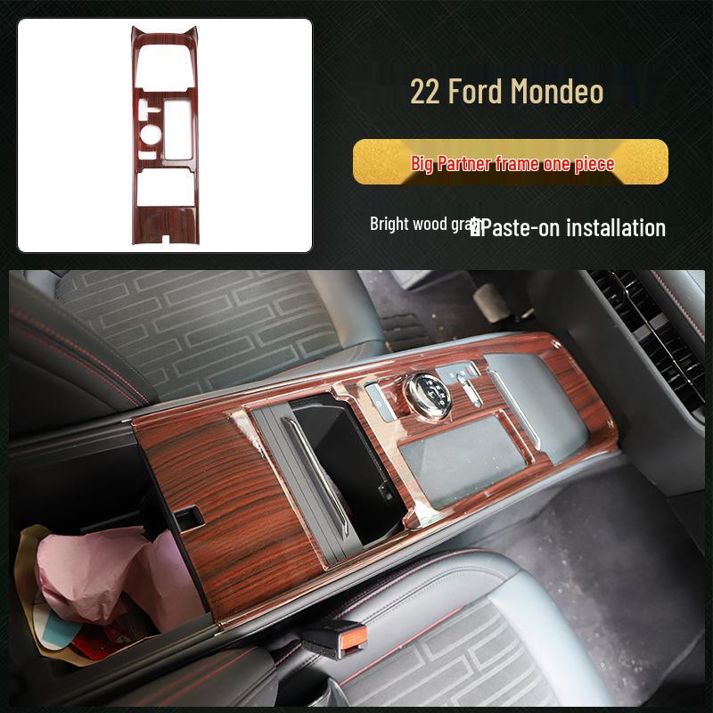 22 Mondeo Carbon Fiber Peach Wood Interior Sticker for Navigation Console & Power Window.