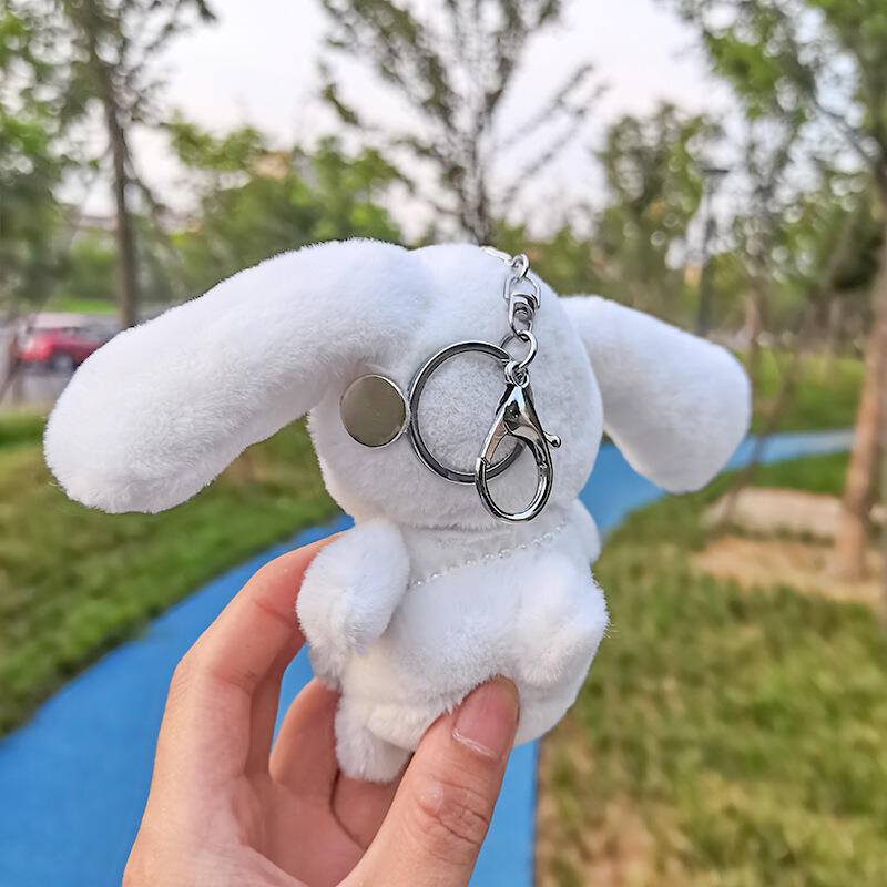 Japanese Style Sanrio Cinnamoroll Adorable Cartoon Magnetic Attraction Plush Keychain Couple and Friends Bag Pendant Gift