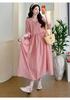 2026 Korean Loose-Fit Maternity Cotton Linen Dress