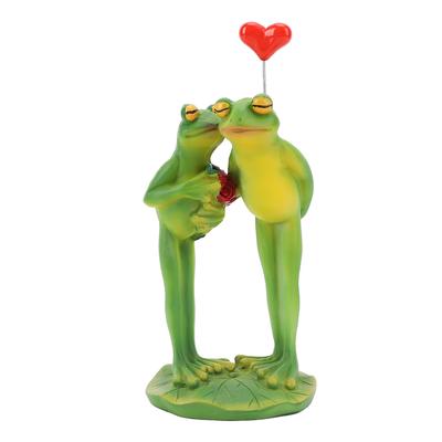 3D Frog Decor Couple Figurine Novelty Animal Statue Ornament Home Office Desk Decoration