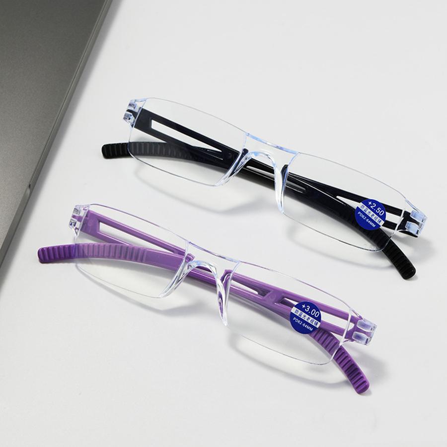 New Fashionable Anti Blue Light Reading Glasses for Men Casual Frameless Corrective eyewear for Women Classic Long-Distance Prescription eyeglass