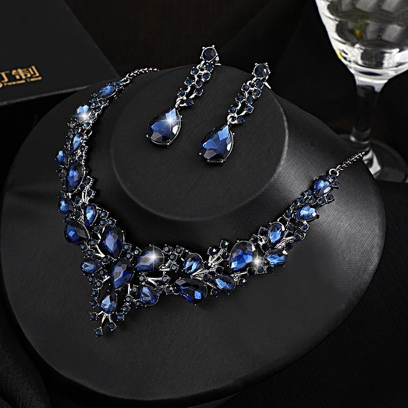 Atmospheric Bridal Necklace Earrings Zircon Wedding Jewelry Set Wedding Dress Evening Dress Accessories Wedding Banquet Jewelry
