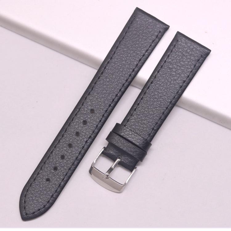 

KX Fashion Мужской ультратонкий ремешок для часов из натуральной кожи с рисунком личи, с мягкой телячьей кожей и аксессуарами-шпильками для ушей 20mm Width