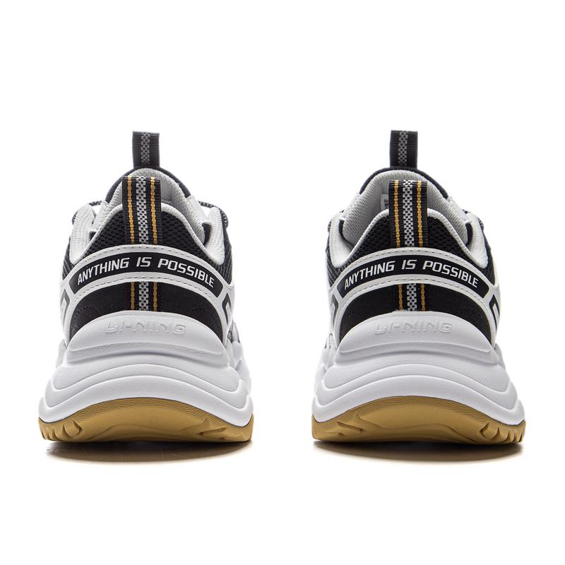 Li Ning Kids Sports Lifestyle Series Comfortable Fashion Durable Low-Top Casual Shoes Kids Sneaker Black White YKCU244-3