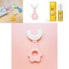 U-shaped Kids Toothbrush With Flexible Silicone For Easy Brushing**