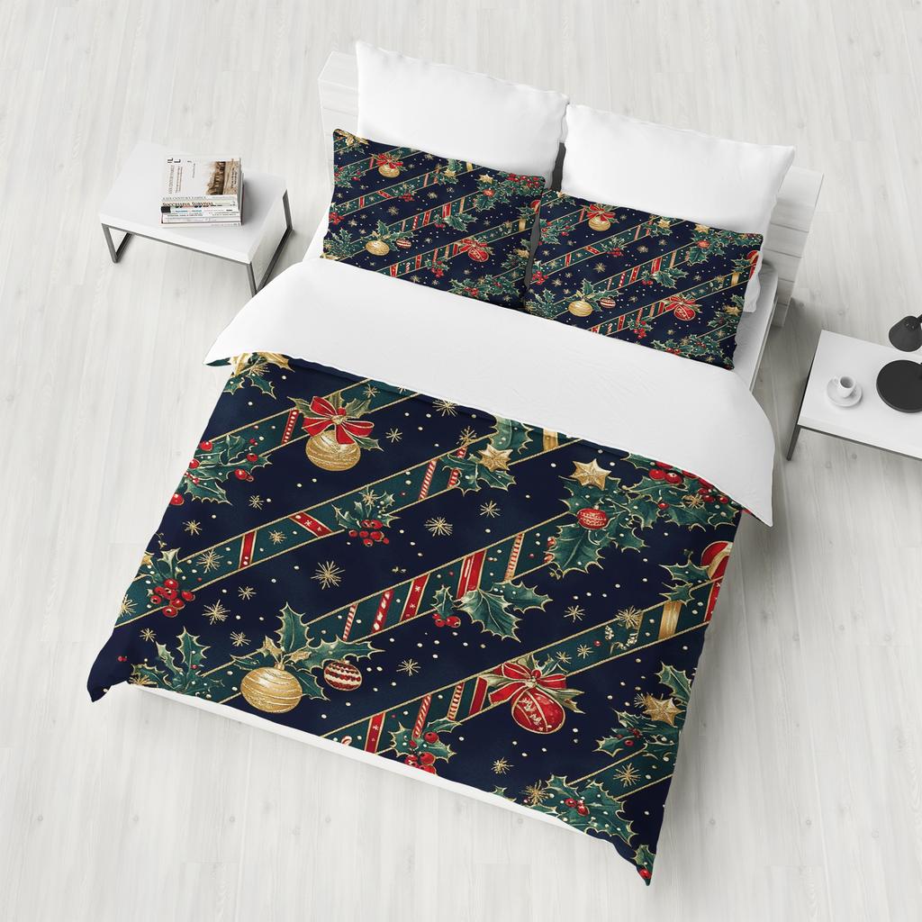 Comforter Christmas Home Bedroom Comforte Nordic Polyester Material Suitable For Children And Adults 3-Piece Set