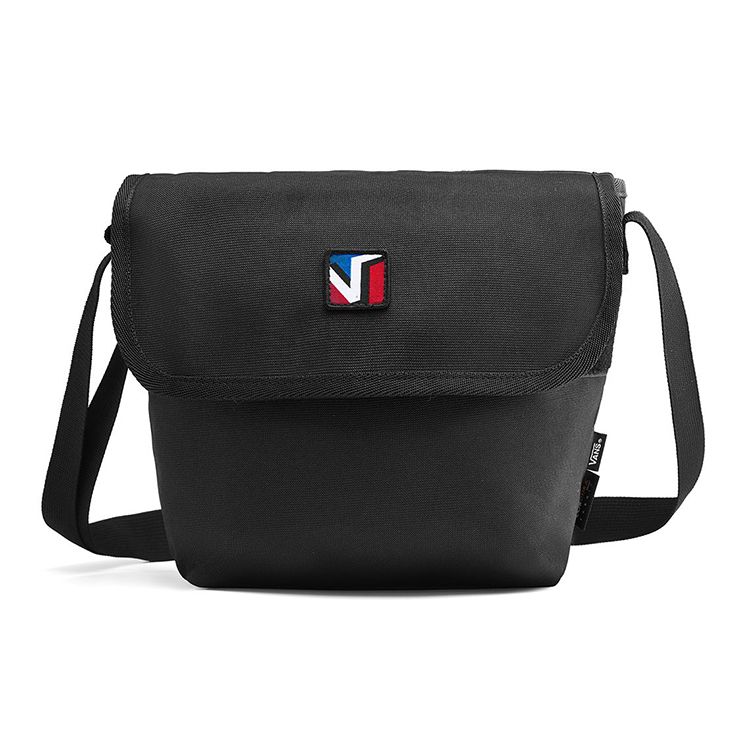 Vans Casual Solid Color Checkerboard Canvas Shoulder Crossbody Bag Unisex bags Black VN0A4USOBLK Black