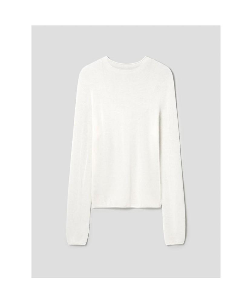 Anggae Tissue Round Neck Pullover Ivory