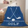 Golf Pattern Flannel Blanket Comfort Blanket Fit Sofa Office Camping Blanket Holiday Gift Blanket