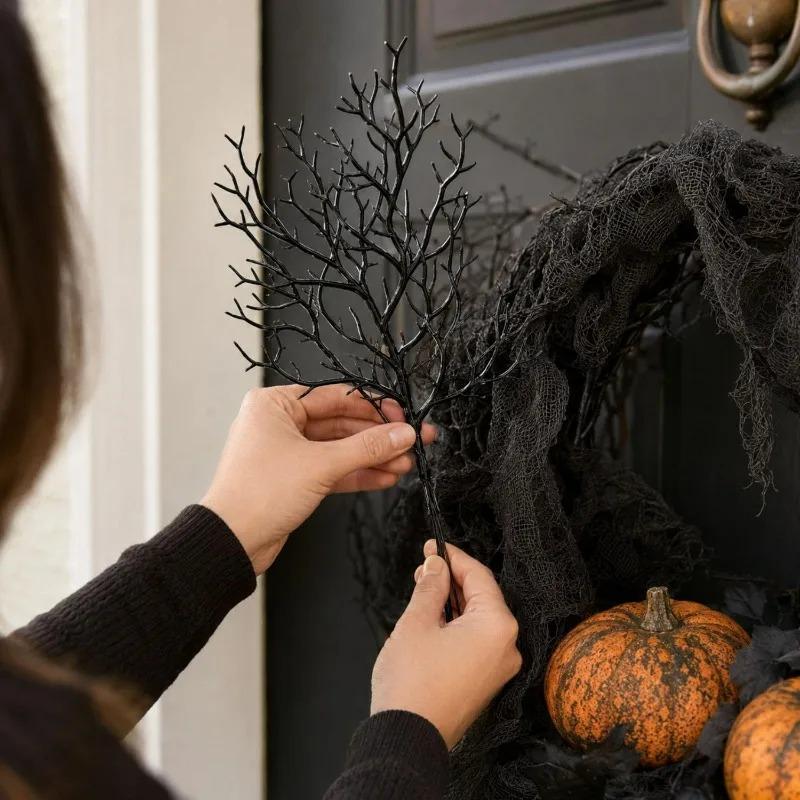 Halloween Künstliche Äste Hausvase Dekoration Halloween Thema Künstlicher Schwarzer Stiel Ast Kunstpflanzen Blume Party Dekor