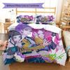 Kpop Dämonenjäger Muster Bettwäsche, Steppbett Set Steppbettbezug Kissenbezug Zuhause Geburtstagsgeschenk (1 Bettbezug + 2 Kissenbezüge, ohne Füllung)