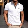 Polo de verano para hombre de manga corta con cuello y bolsillos falsos