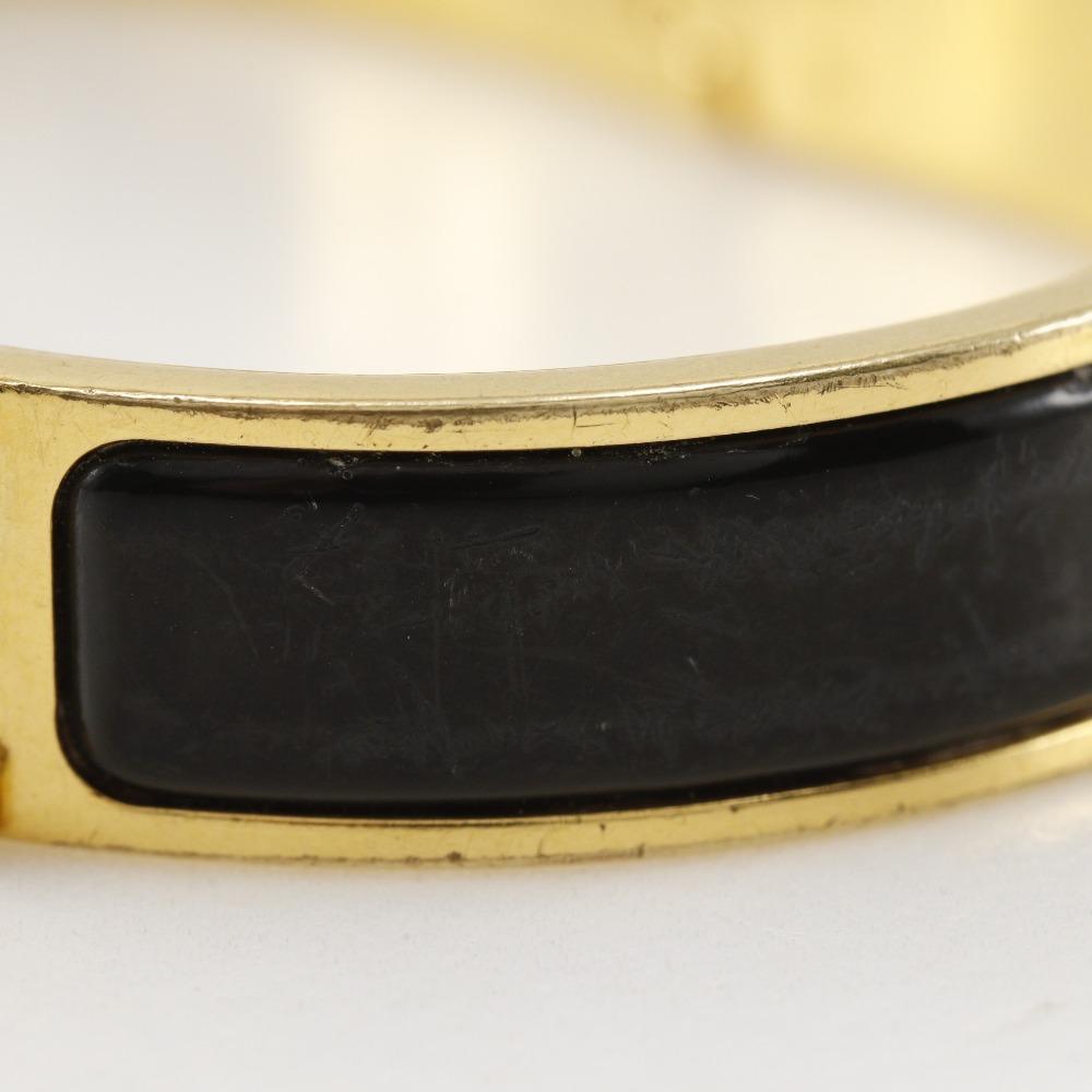 Hermes Click H Bangle Black Plated Gold 34.3g Women Used