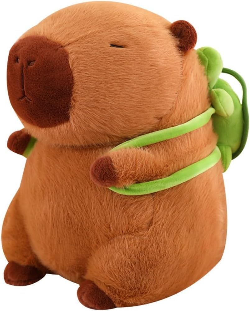 Merkmal Shop Plush Toy Capybara Animal Plush Toy Body Pillow Fluffy Cute Birthday Gift Interior Shop Decoration Turtle Bag Included (Medium 33cm)